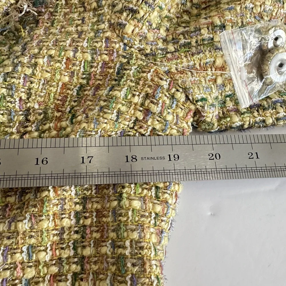 Chadwick's Tweed Blazer Jacket Womens 12 Yellow Fringed‎ Trim Old Money NWOT - Picture 8 of 9